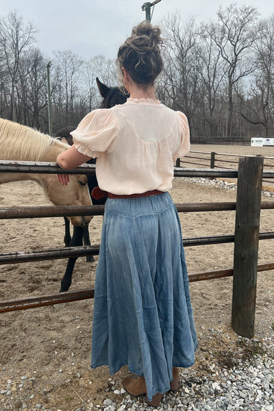 Jaded Gypsy Ruffled Up Skirt - Chambray