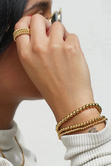 Jensie Beaded Bracelet Set - Silver