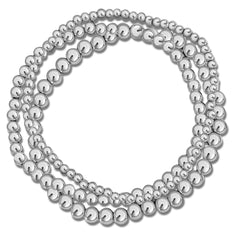 Jensie Beaded Bracelet Set - Silver