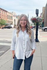 Allie Striped Button Down Top