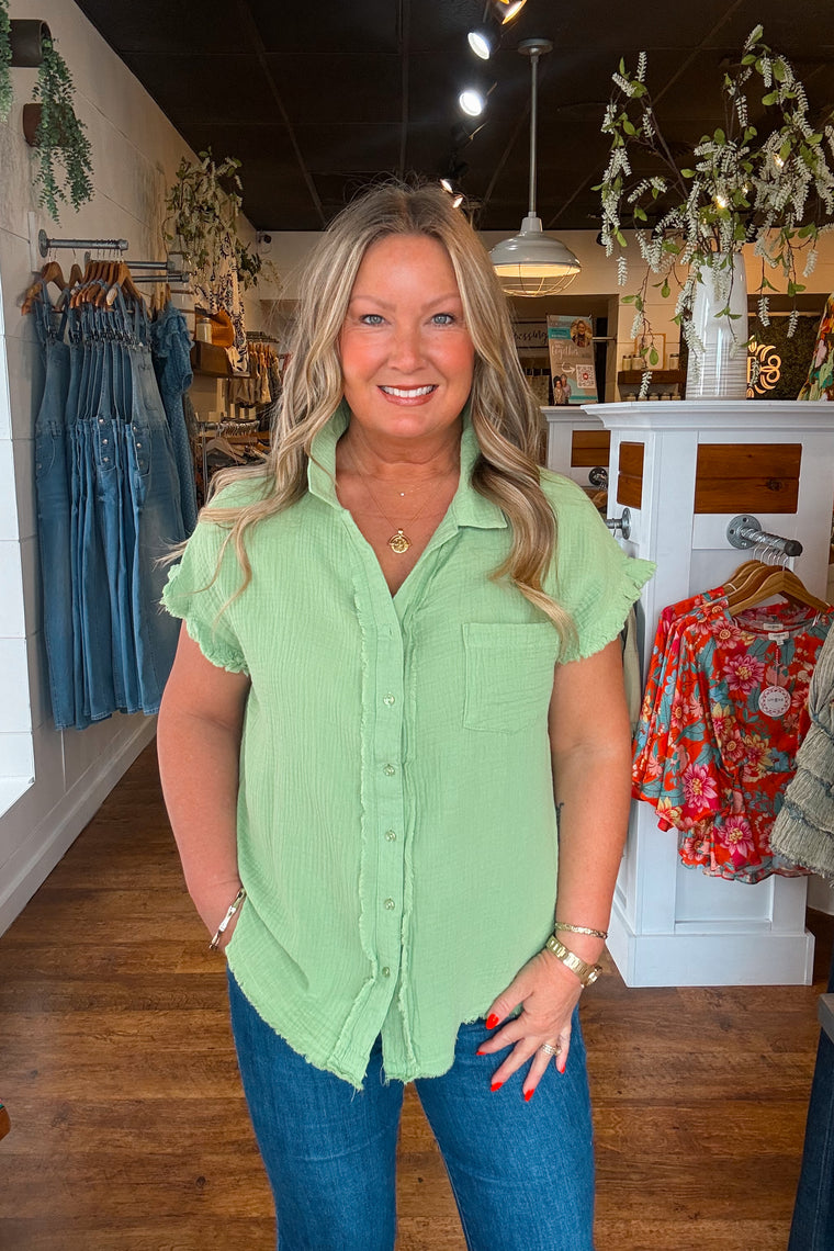 Darlene Button Up Shirt - Melon