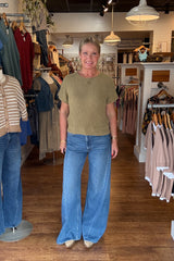 V Stitch Pullover - Olive