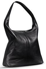Siena Italian Full-Grain Leather Hobo Bag - Black