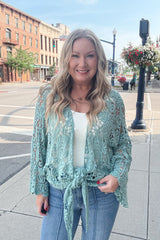 Tie Lace Kimono - Mint