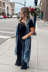 Jaded Gypsy Patchwork Skies Hooded Vest Duster