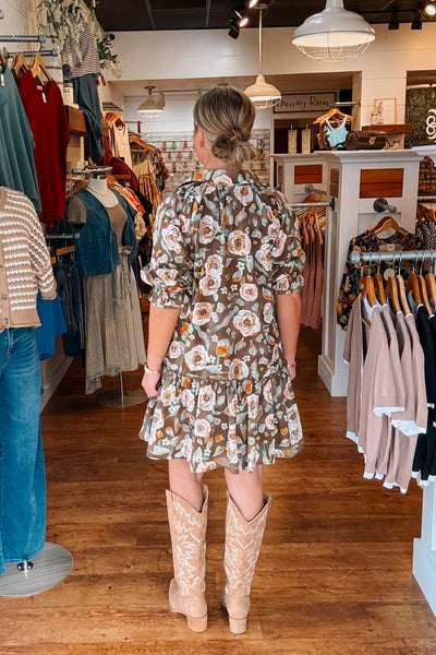Floral shirt dress