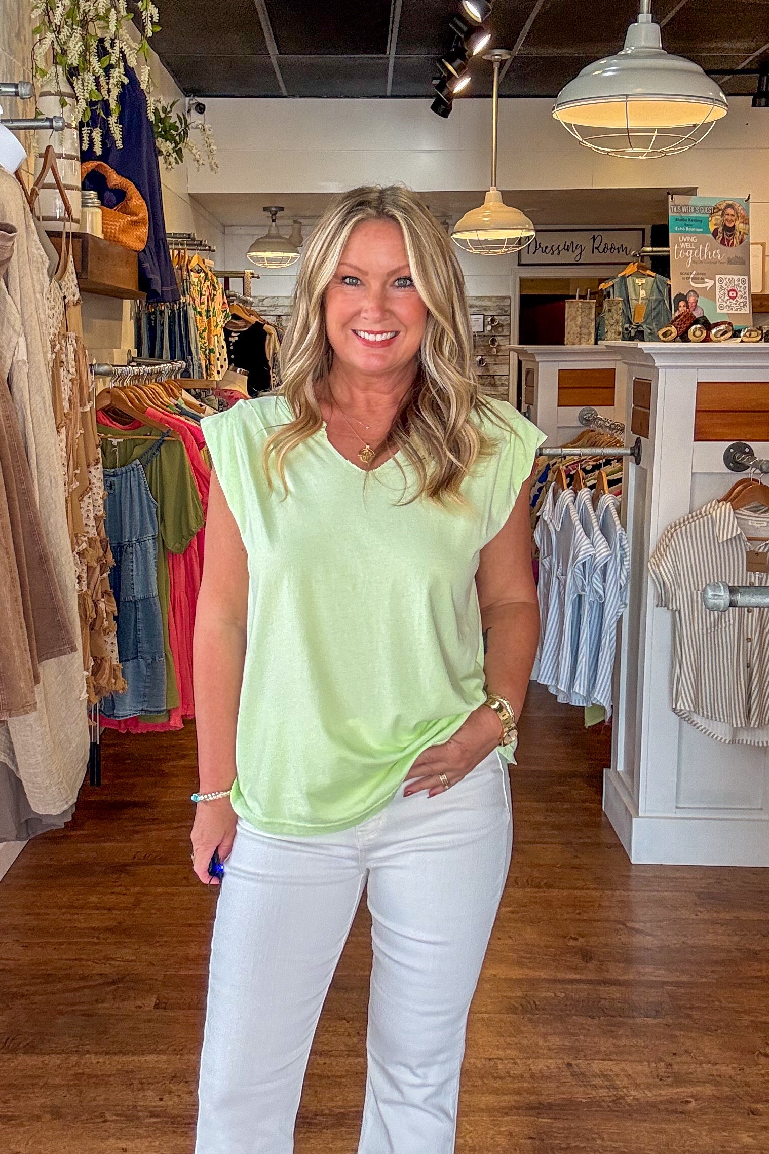 Livie Sleeveless Pullover - Lime