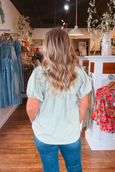 Short Sleeve Top - Light Sage