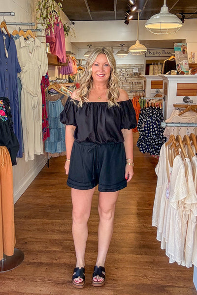 Jamie Drawstring Shorts - Black
