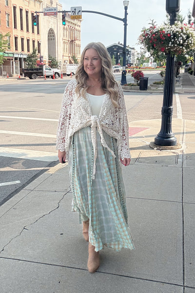 Tie Lace Kimono - Natural