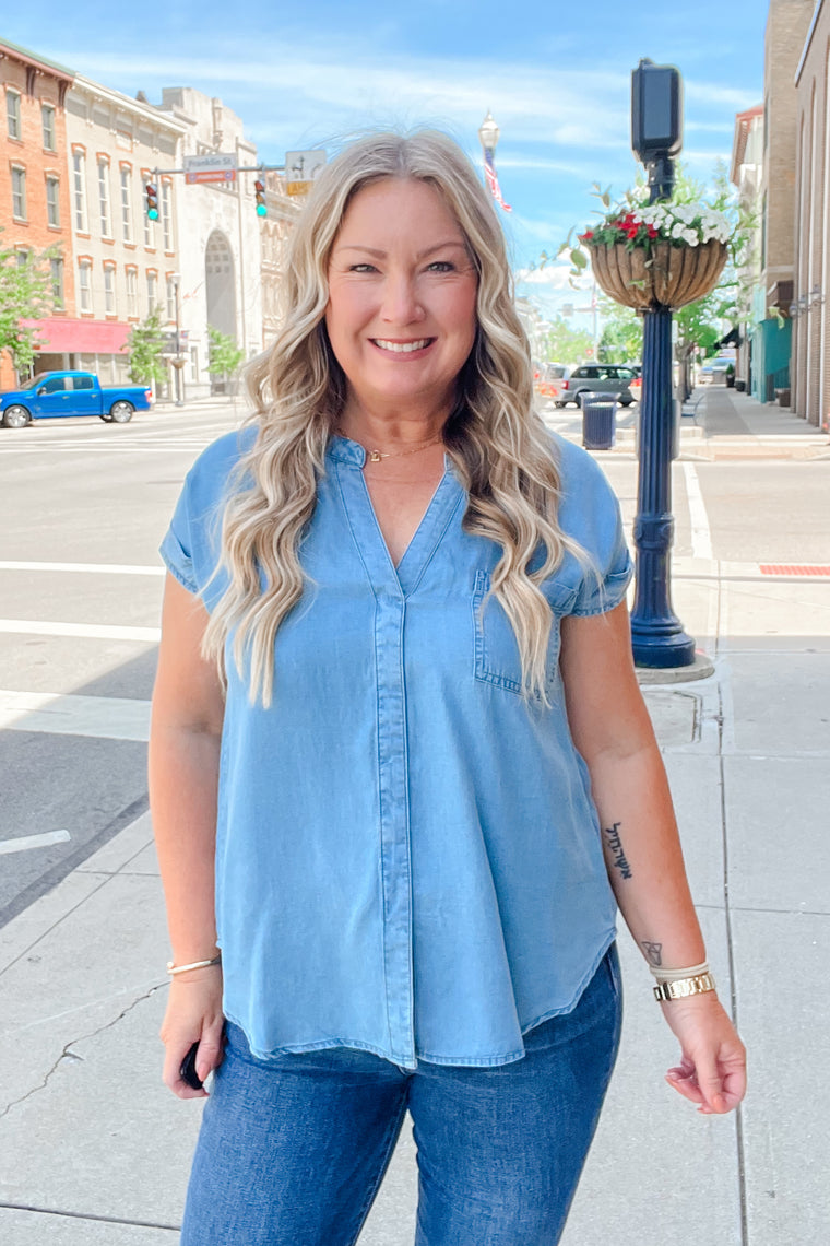 Presley Chambray Top