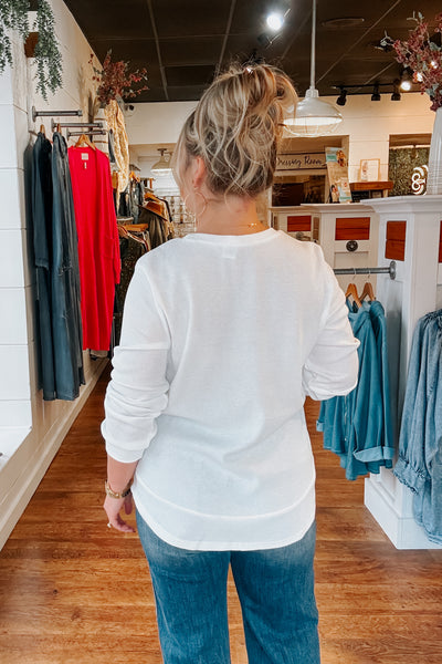 Alice Waffle Knit Pullover - White