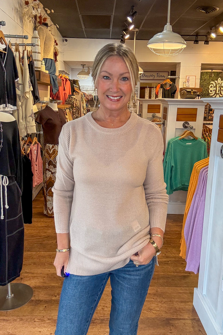 Hallie Boyfriend Sweater - Beige