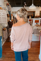 Celeste Boat Neck Top - Mocha