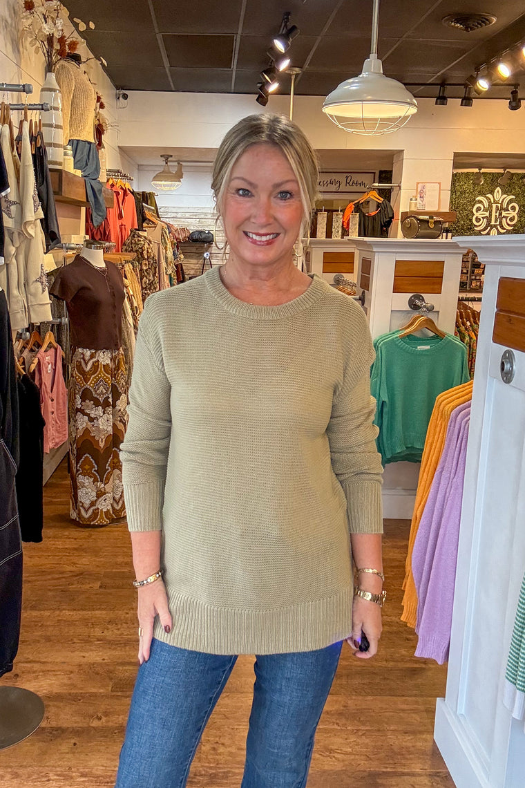 Hallie Boyfriend Sweater - Oregano