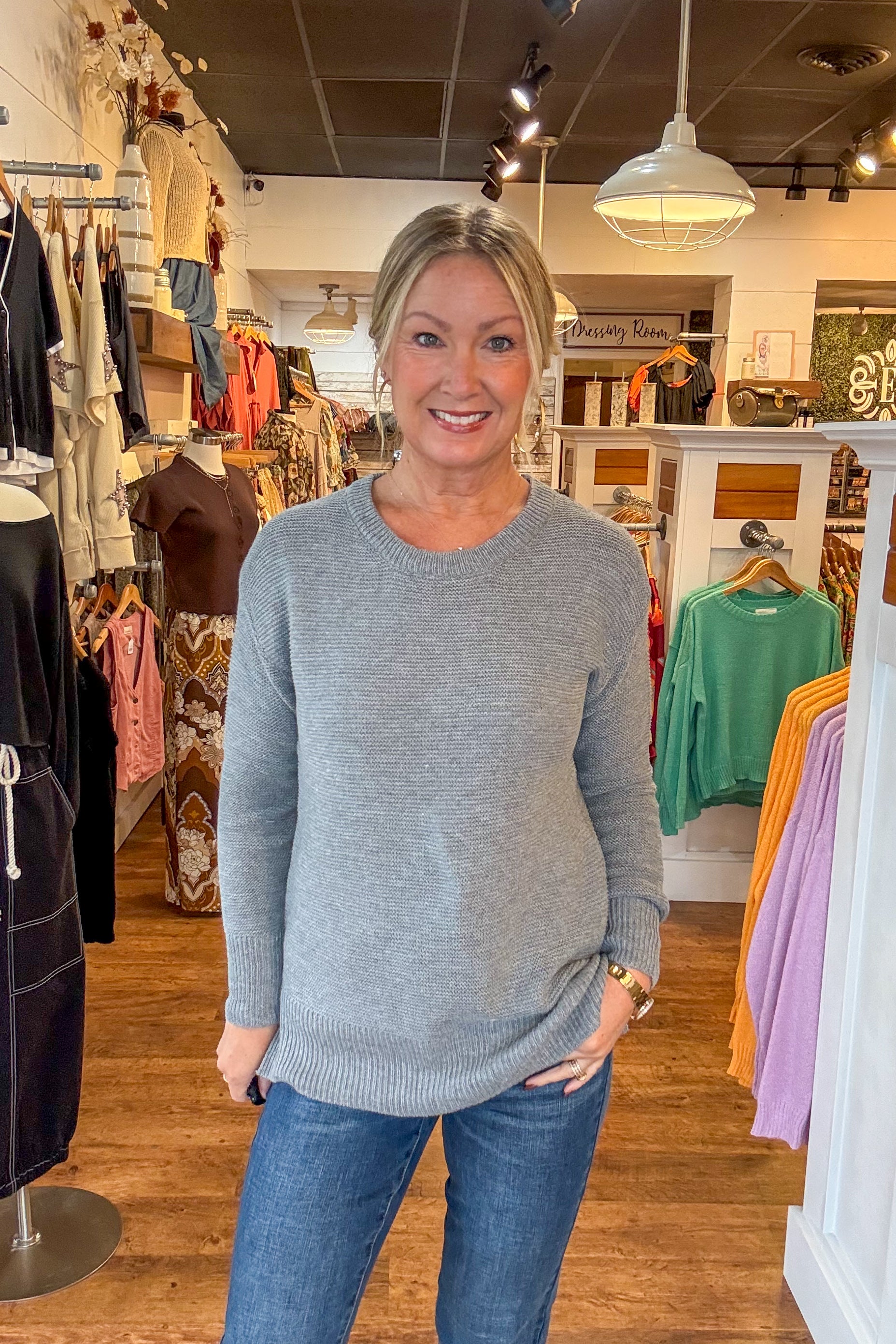 Hallie Boyfriend Sweater - Grey