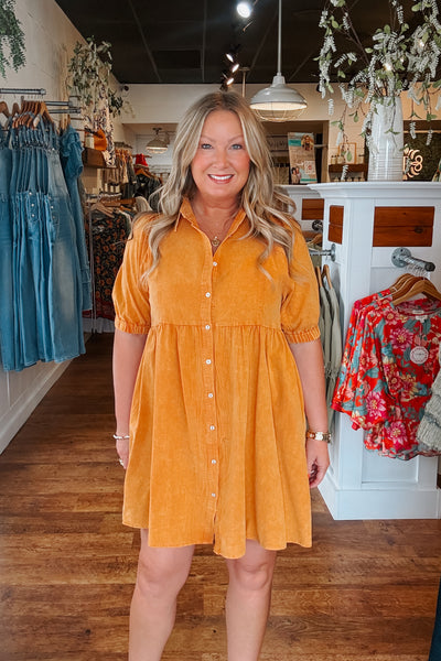 Shay Mini Dress - Spicy Mustard