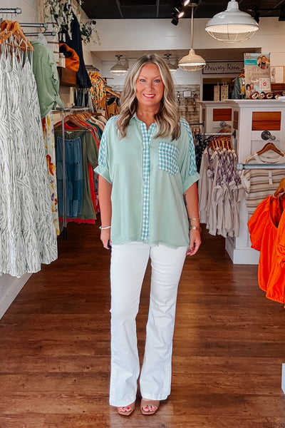 Mya Button Down Shirt - Sage