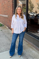 Blaire Button Down Top - Light Taupe