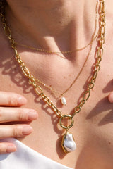 Langston Baroque Pearl Pendant Necklace - Gold
