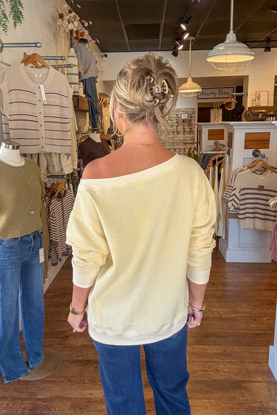 Celeste Boat Neck Top - Butter Yellow