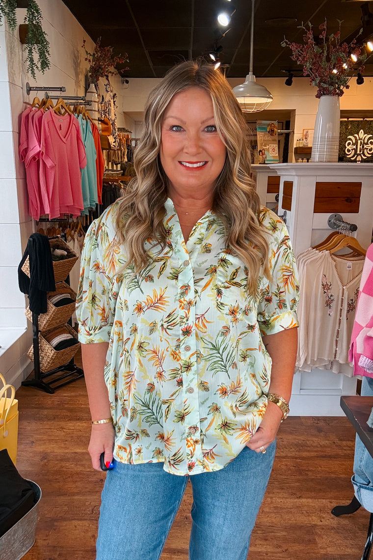 Ella Tropical Print Top
