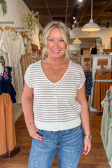Lola Striped Cardigan - Brown