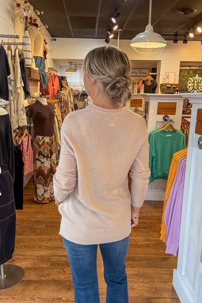 Hallie Boyfriend Sweater - Beige