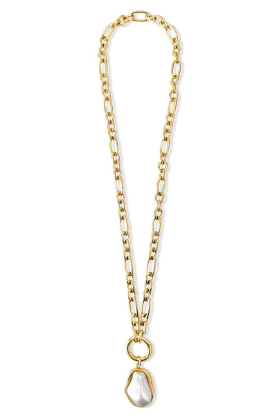 Langston Baroque Pearl Pendant Necklace - Gold