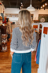 Josie Striped Cardigan - Black