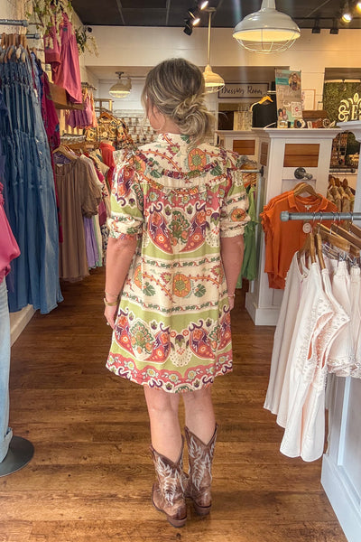Alden Mini Dress - Green Mix