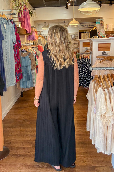 Haven Textured Jumpsuit - Black