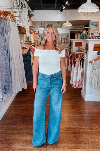 Briar Fold Over Top - White