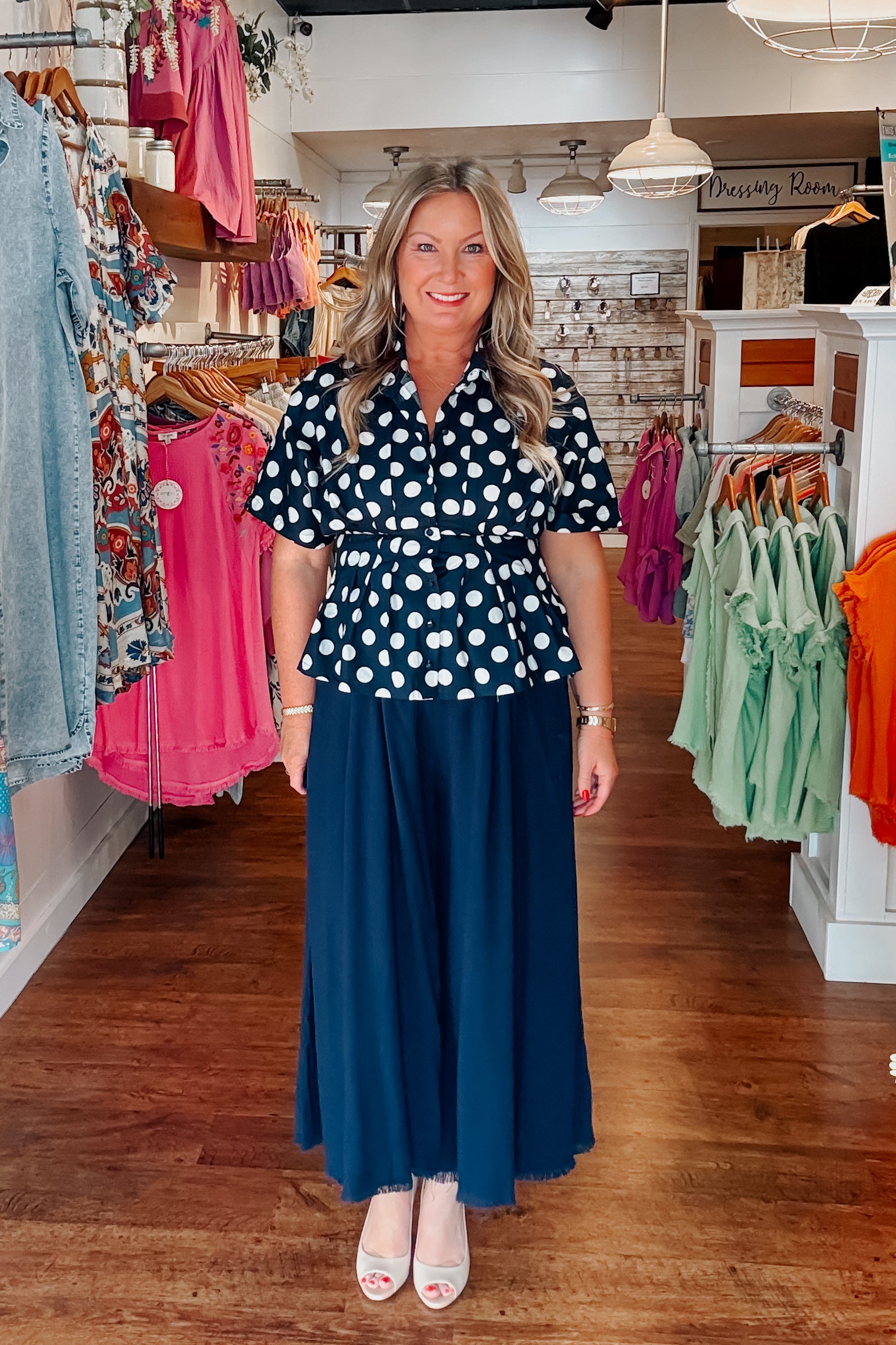 Nadine Navy Wide Leg Pants