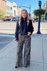 Judy Blue HW Retro Wide Leopard Print