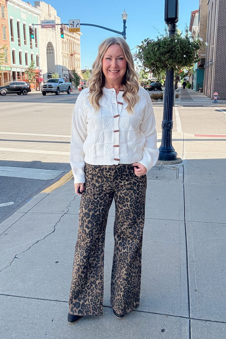 Judy Blue HW Retro Wide Leopard Print