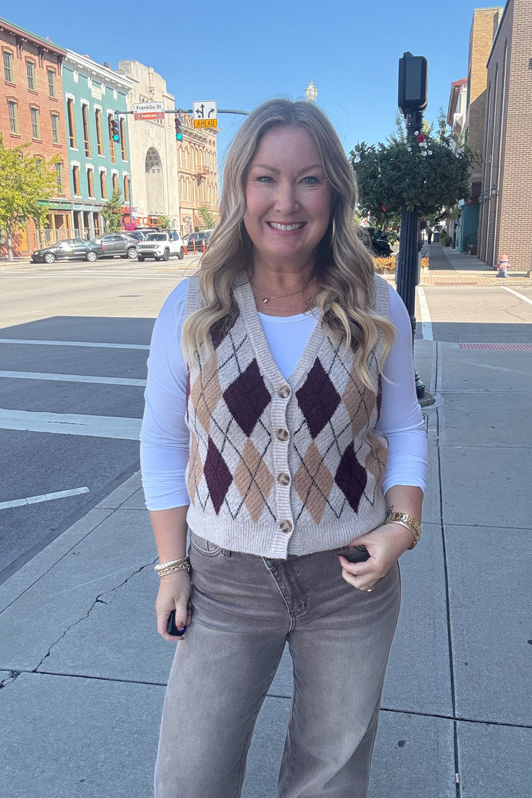 Gianna Argyle Sweater Vest