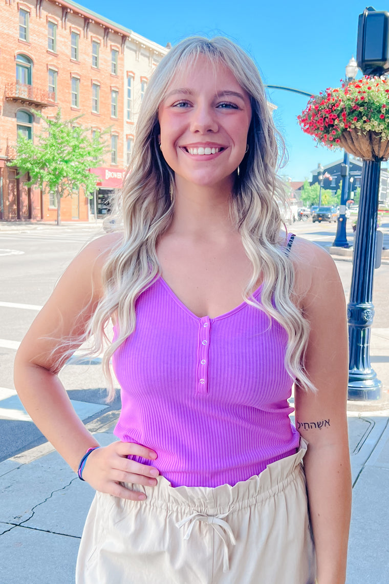 The Sadie Tank Top - Bright Mauve
