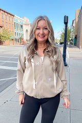 Clover Zip Up Hoodie With Bows