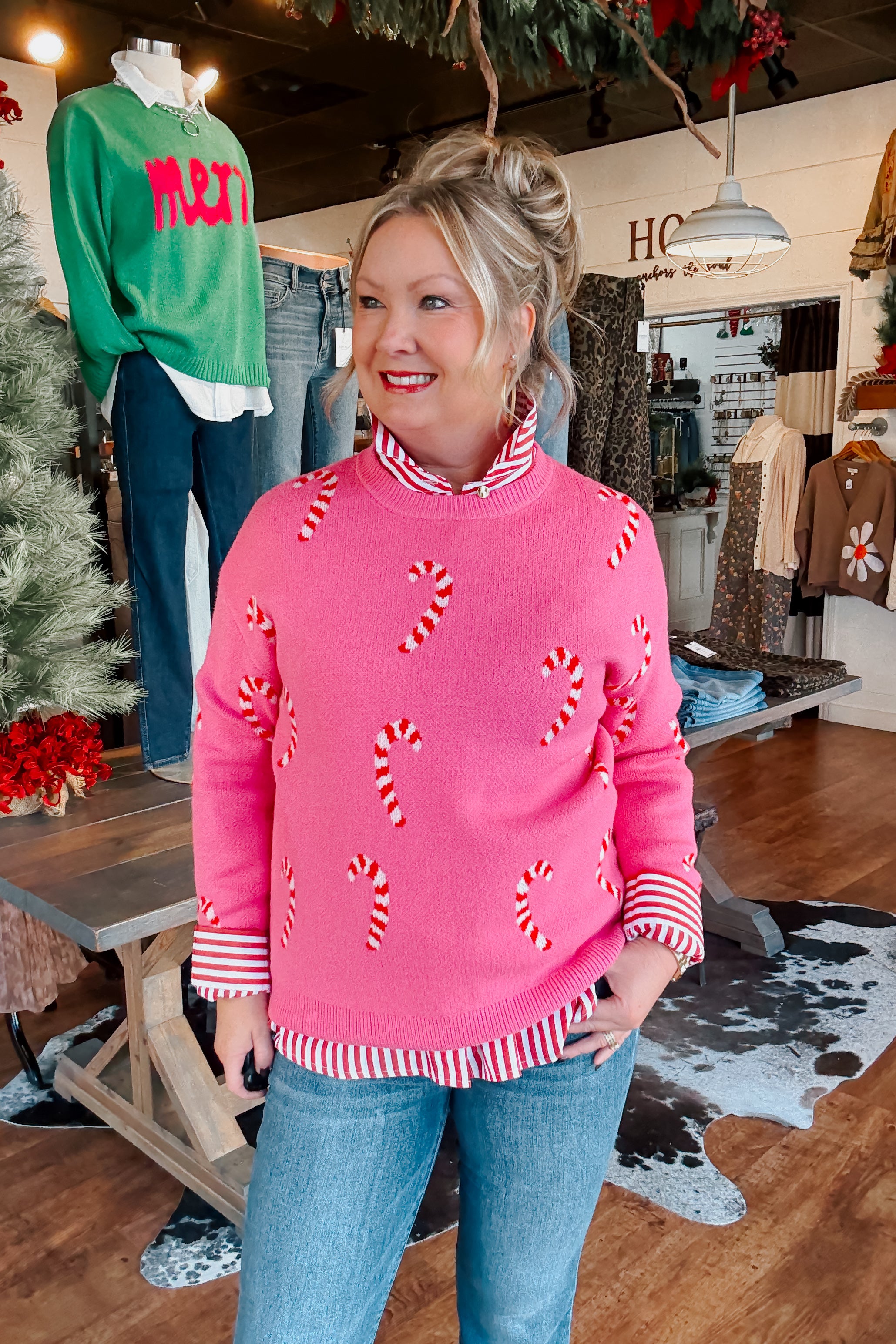 Angelica Candy Cane Sweater