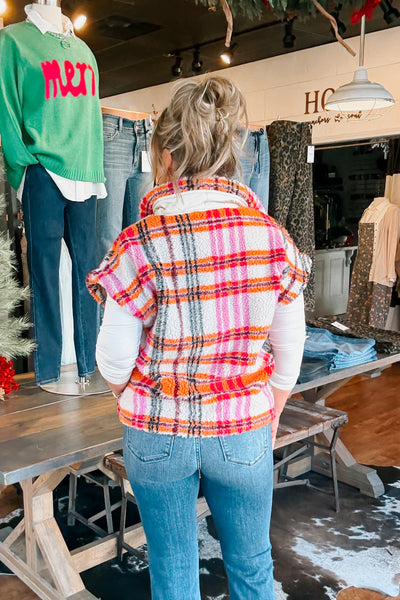 Sola Plaid Sherpa Vest