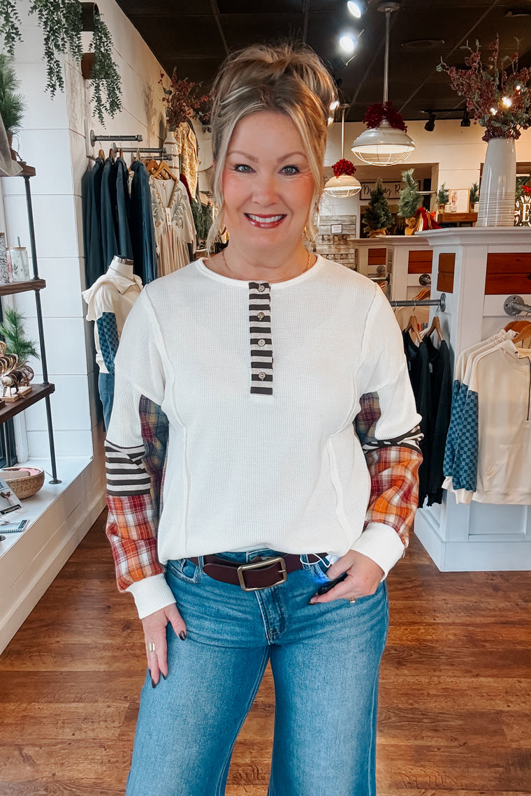 Marlow Plaid Detail Pullover