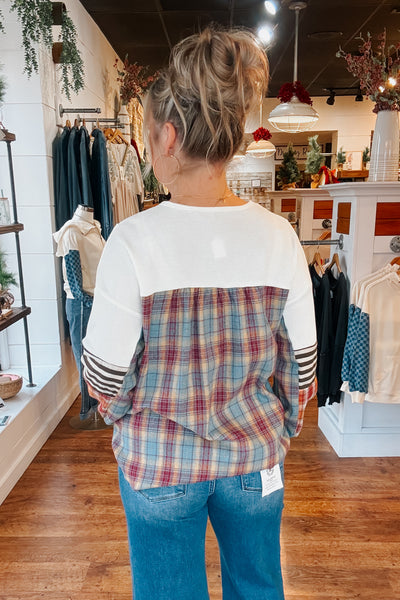 Marlow Plaid Detail Pullover
