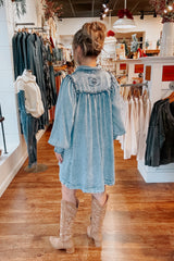 Eloise Pin Tuck Denim Dress