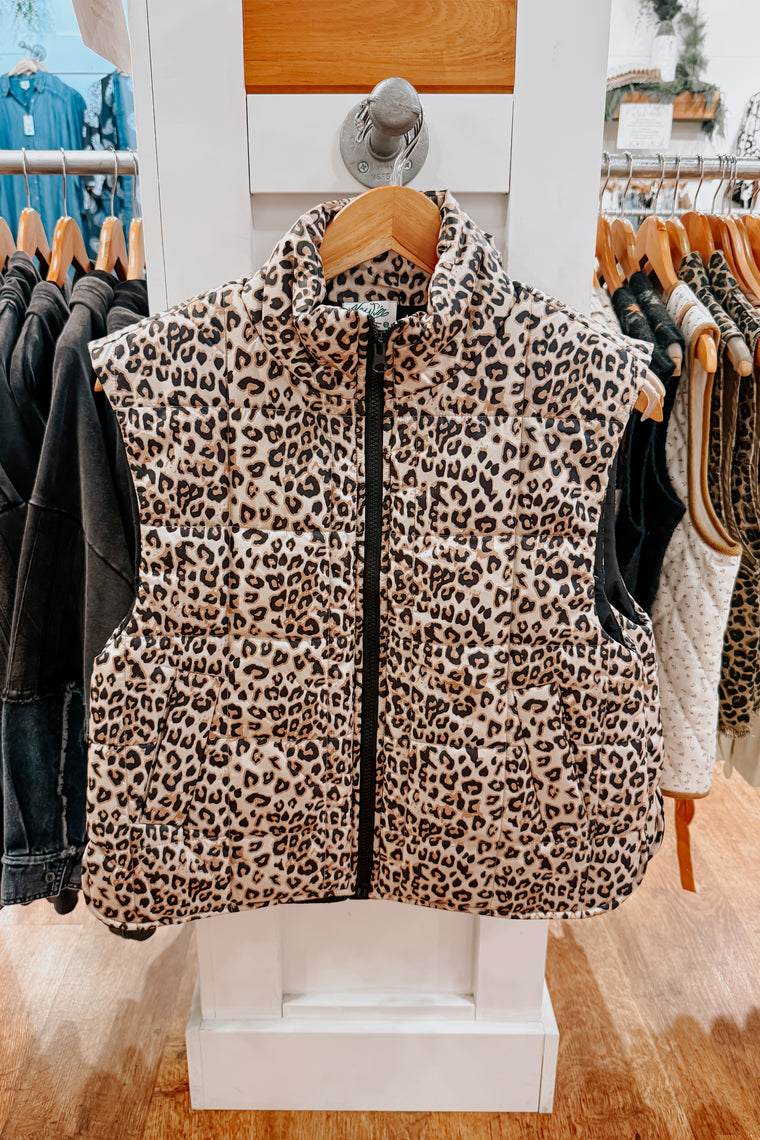 Leopard Puff Vest