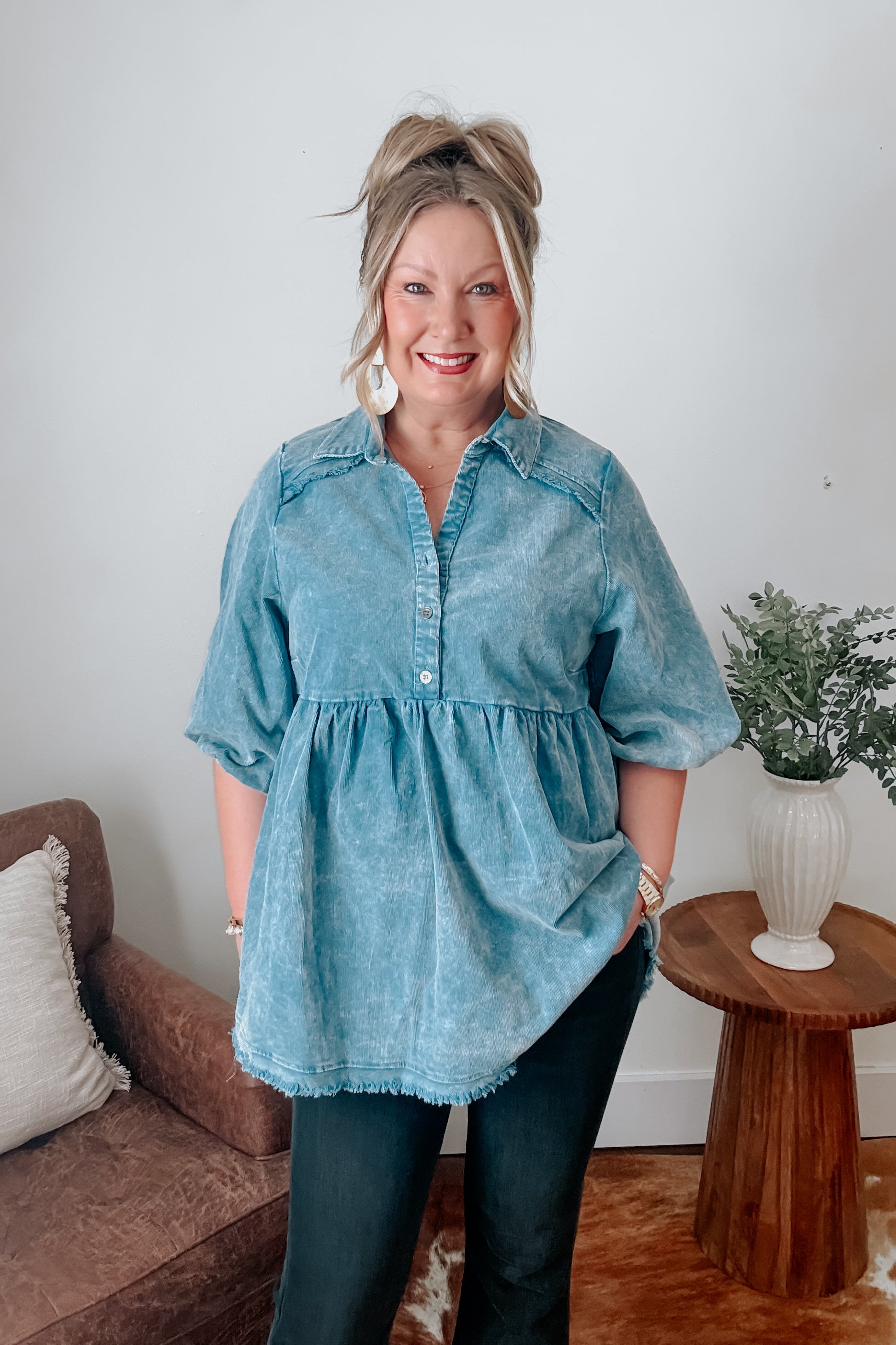 Audrey Pullover -  Denim Blue