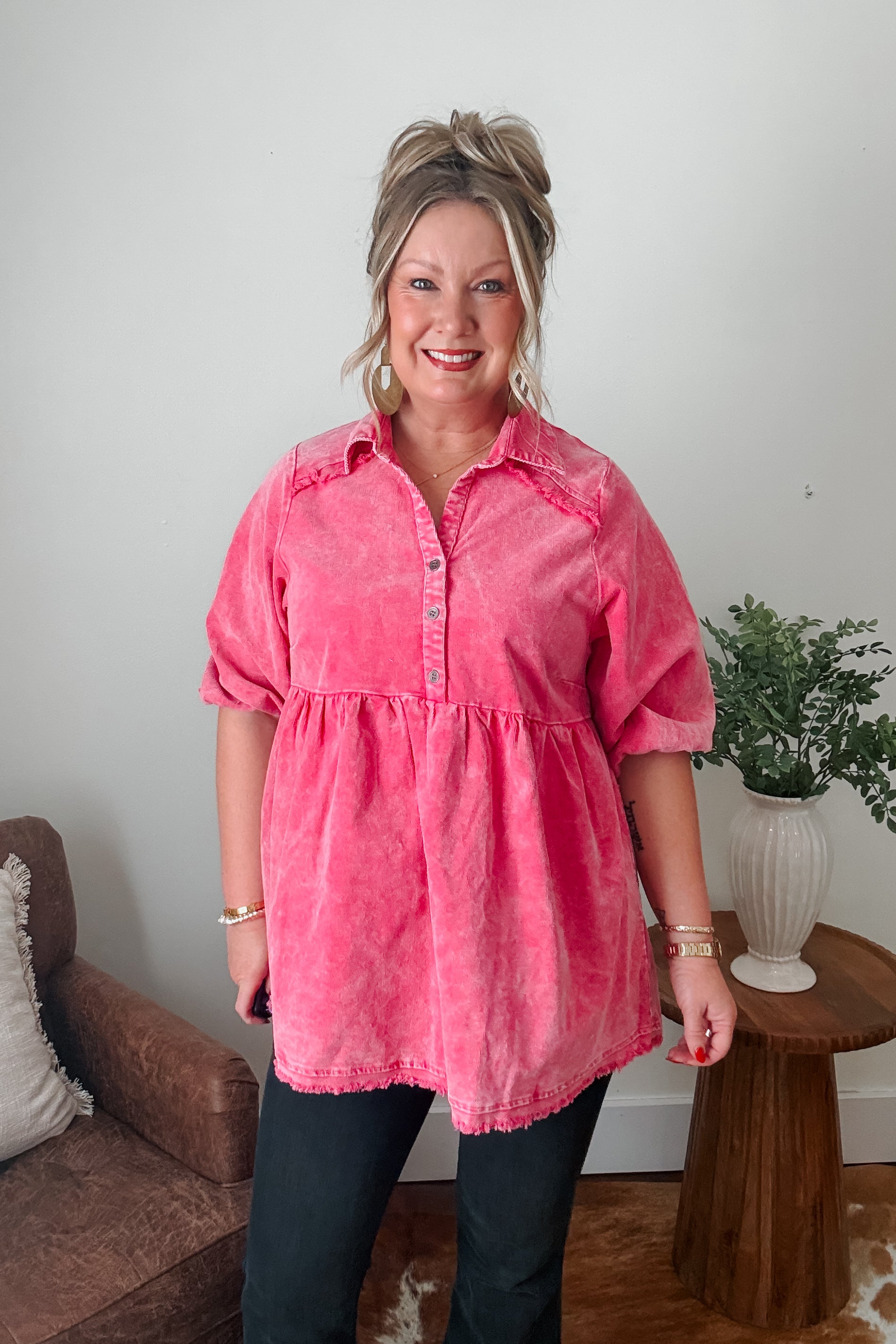 Audrey Pullover -  Hot Pink