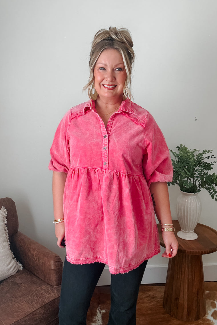 Audrey Pullover -  Hot Pink