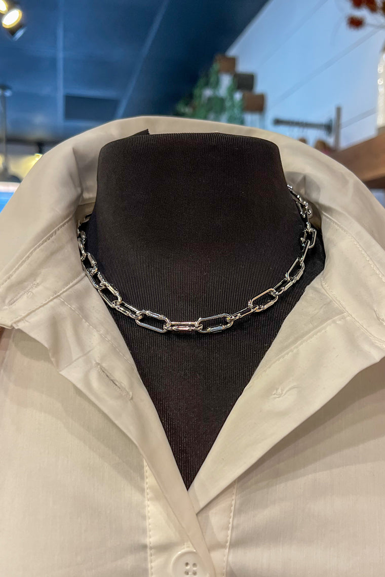 Chain Linked Necklace - Silver