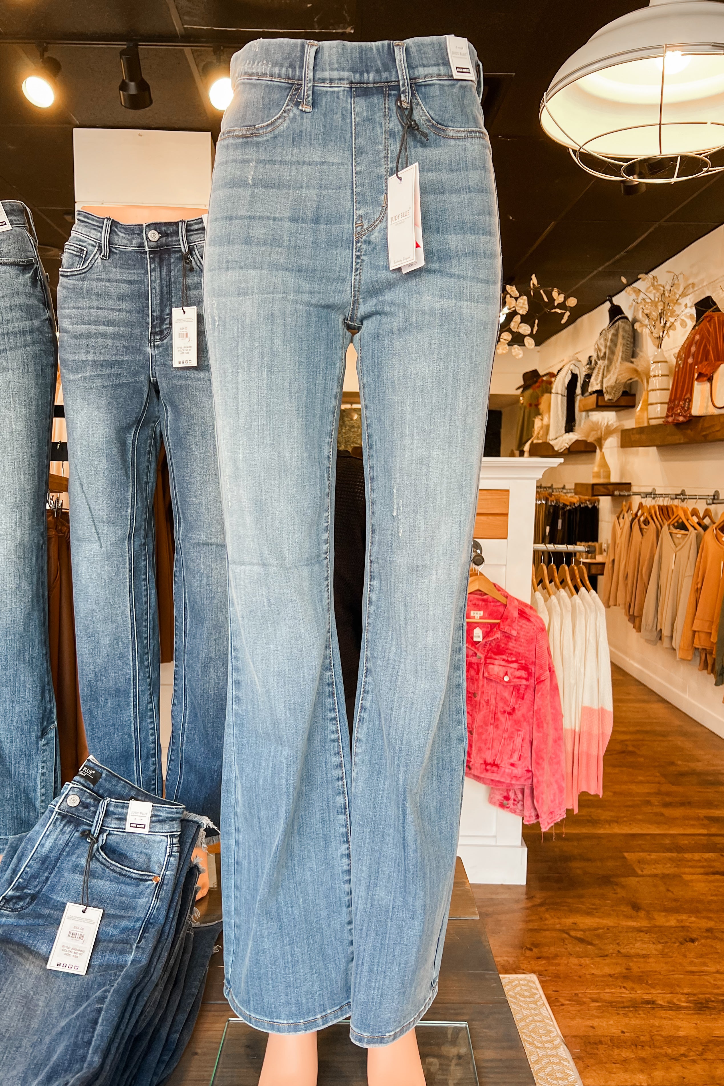 Judy Blue Elastic Waistband Pull On Boot Cut Jeans